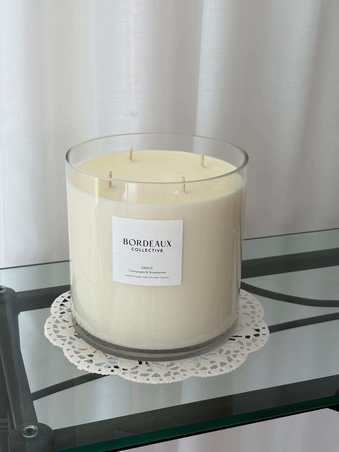 Customer photo review of GRACE - Champagne & Strawberries Large Deluxe Candle