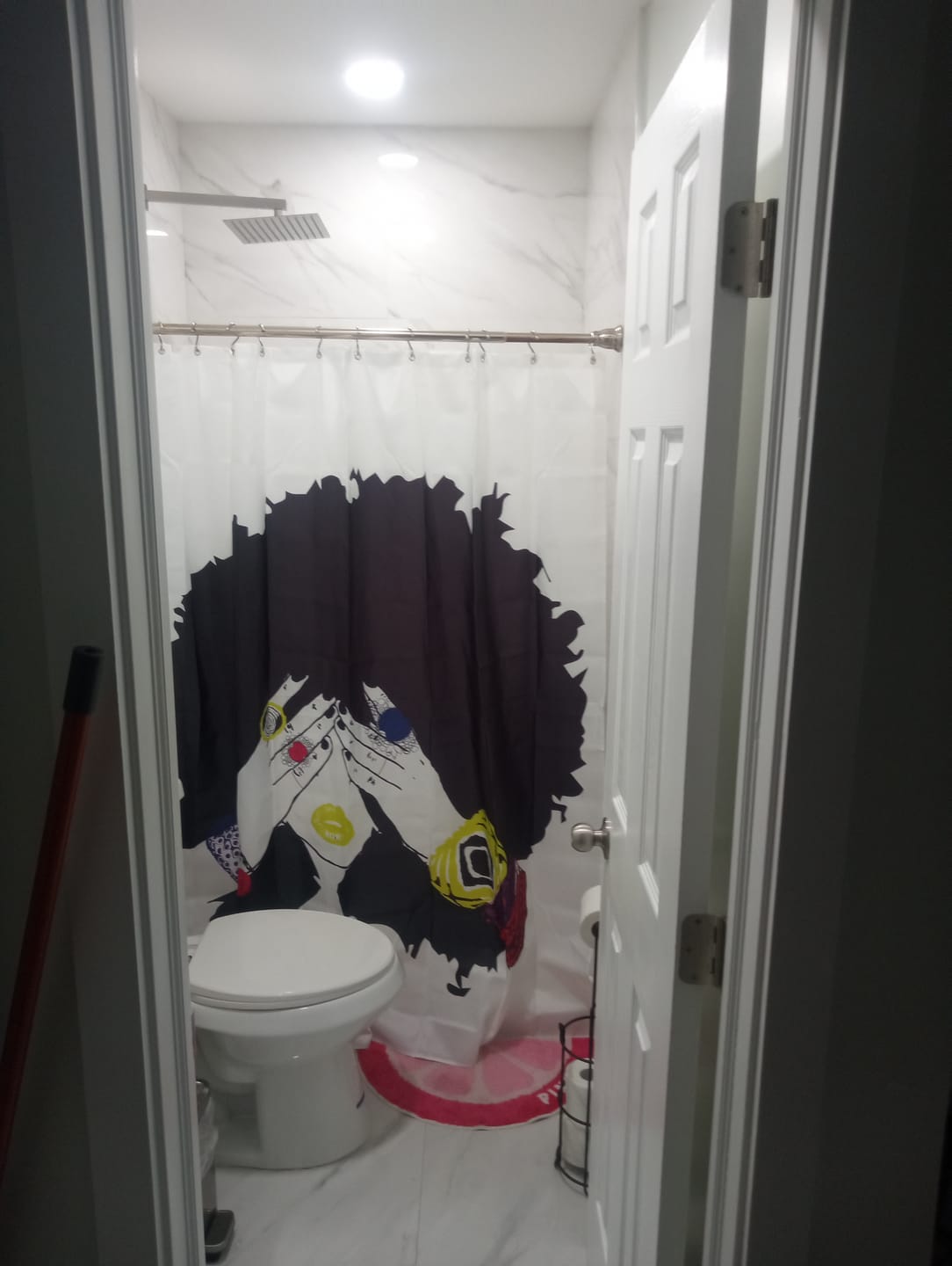 Customer photo review of Shanell White Shower Curtain