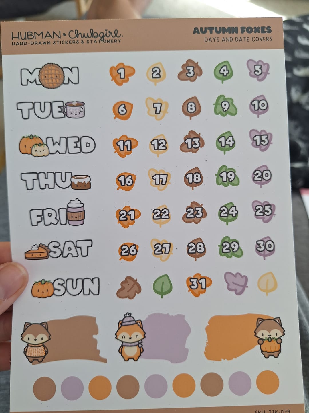 Customer photo review of Autumn Foxes Days and Date Covers