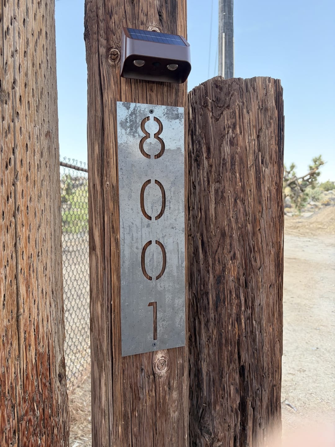 Customer photo review of Vertical Metal House Number Sign – Custom Steel, Aluminum, or Galvanized Address Plaque