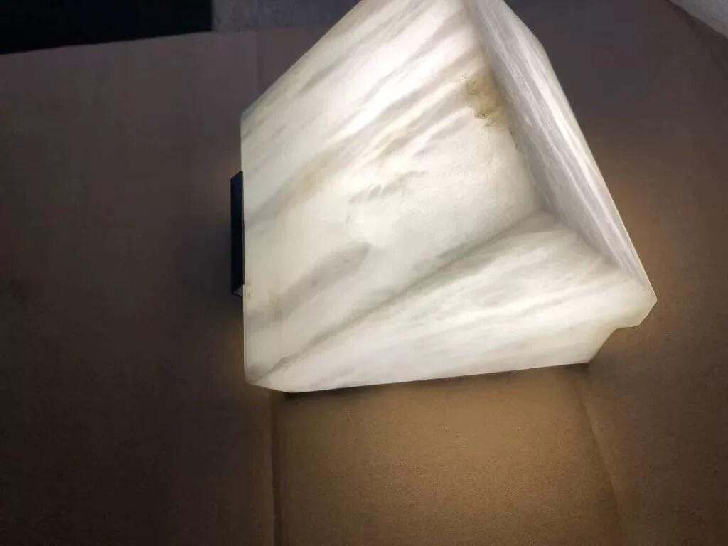 Customer photo review of Stepped White Alabaster Wall Light, Wall Sconce, LED