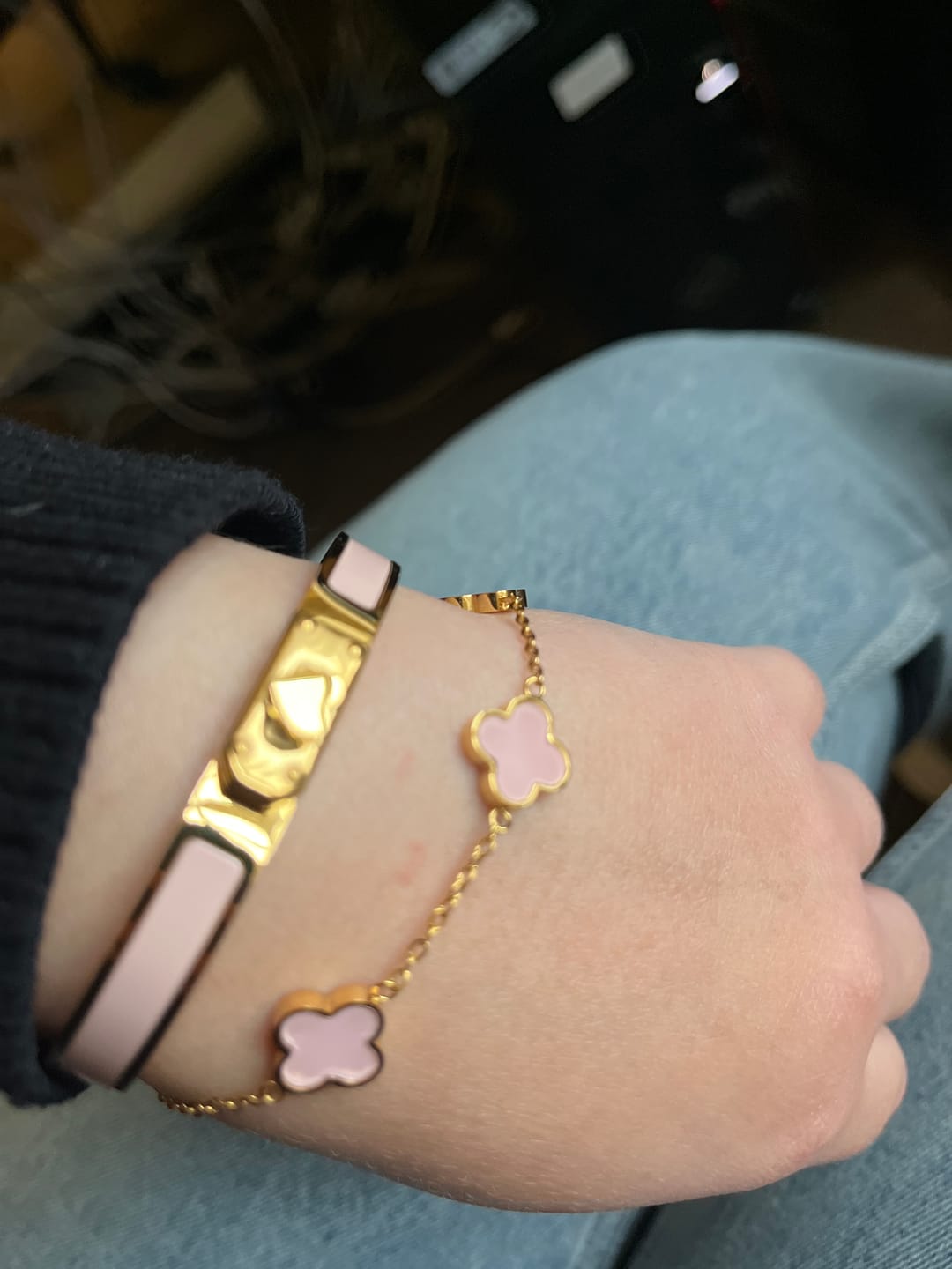 Customer photo review of Baby Pink Clover Armband