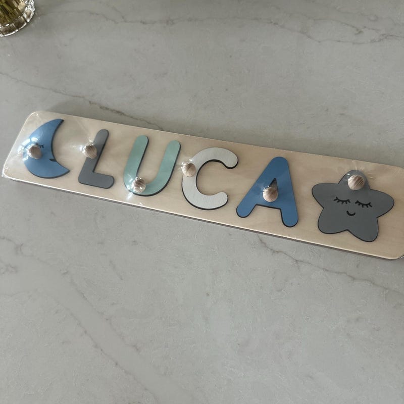 Customer photo review of Personalized Wooden Name Puzzle