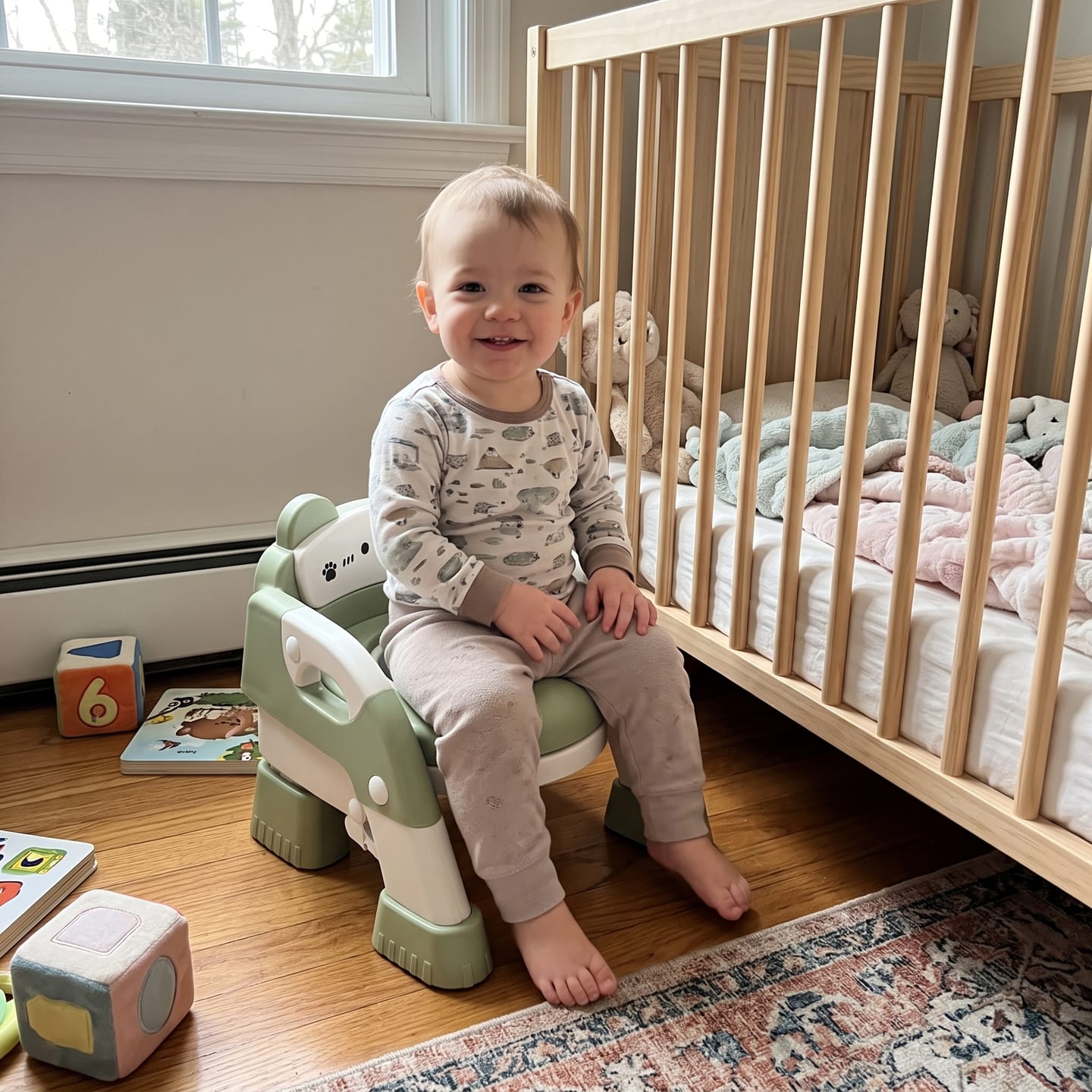 Customer photo review of Entrenador de Baño 2 en 1 con Escalera Plegable