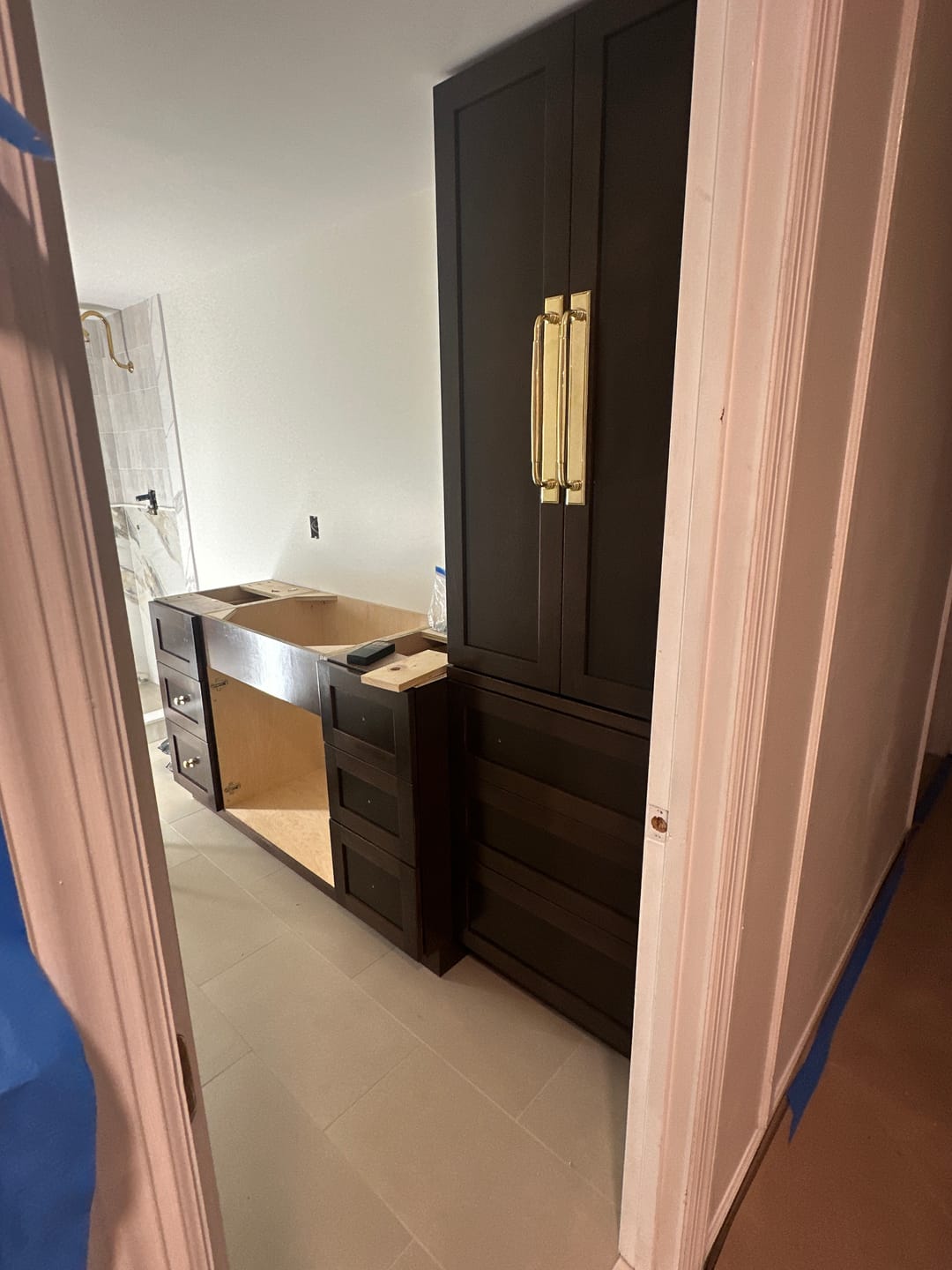 Customer photo review of Classic Cabinet Pulls with Backplate - Unlacquered Brass Polished