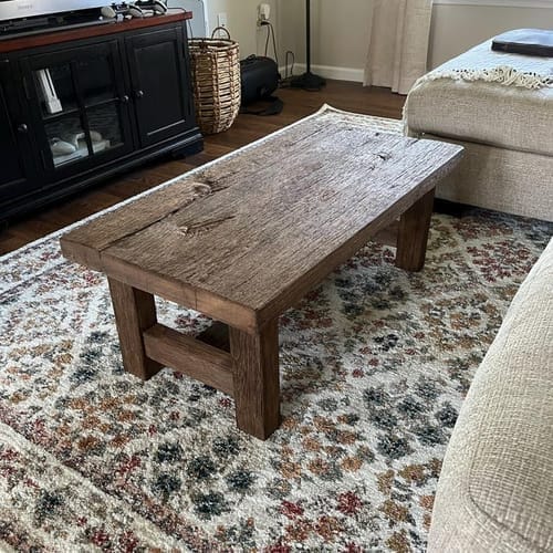 Customer photo review of Sculptural Solid Wood Console — Modern Art Entry Table