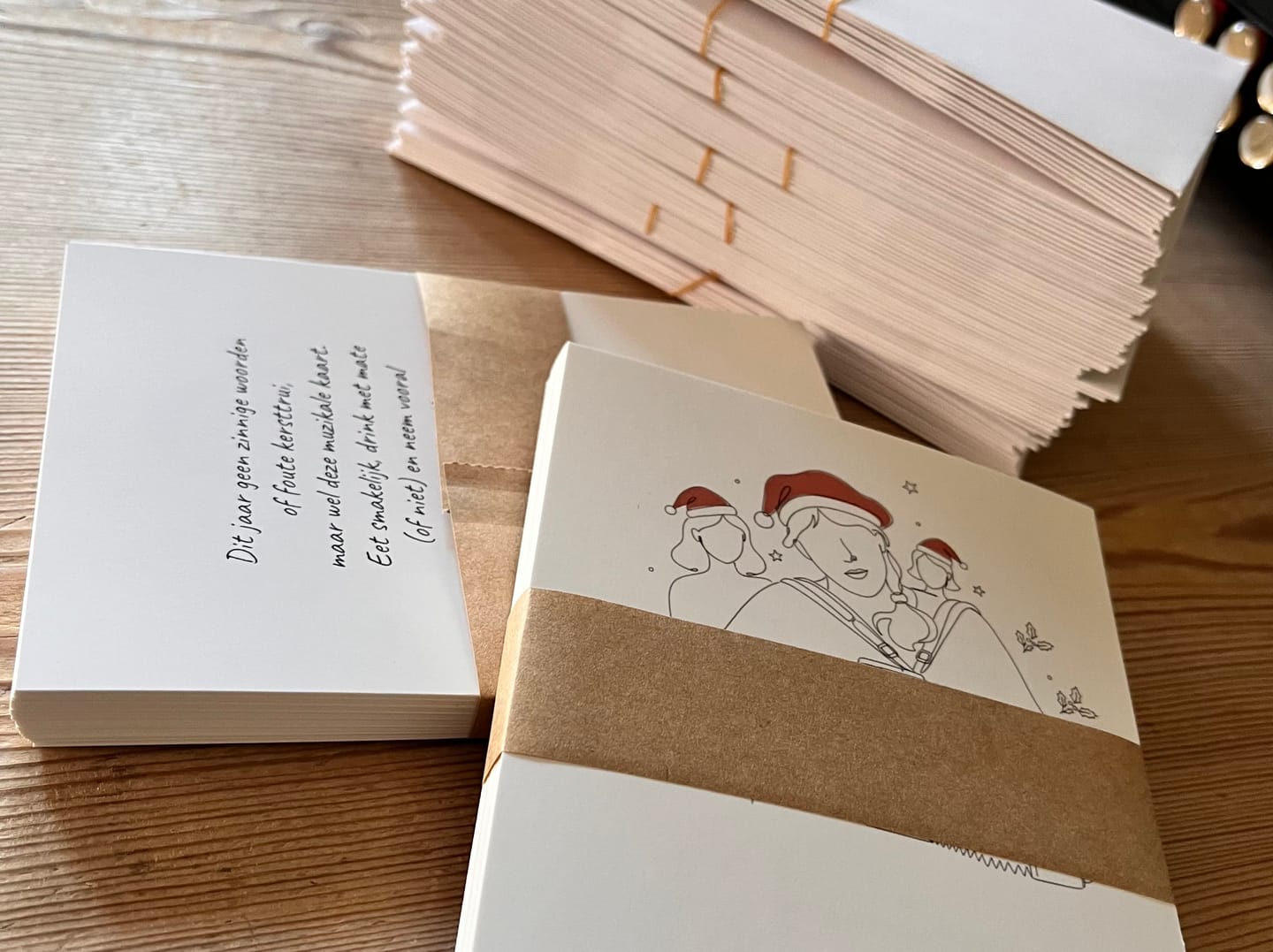 Customer photo review of Kerstkaart Lijntekening - Jouw Foto als Line Art met Kerstmuts
