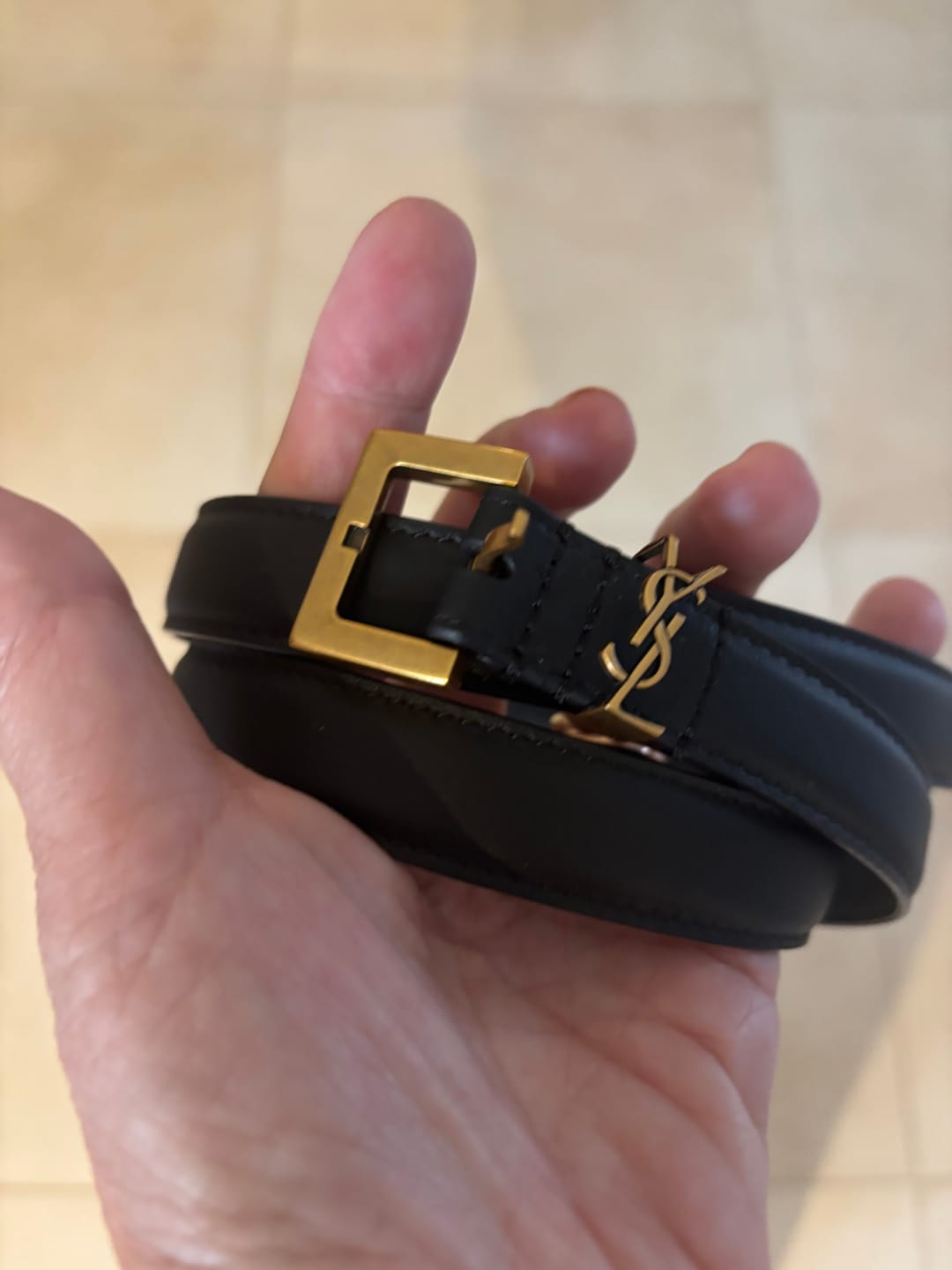 Customer photo review of Saint Laurent Cassandre Leather Belt