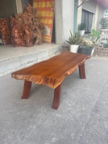 Customer photo review of Sculptural Solid Wood Console — Modern Art Entry Table