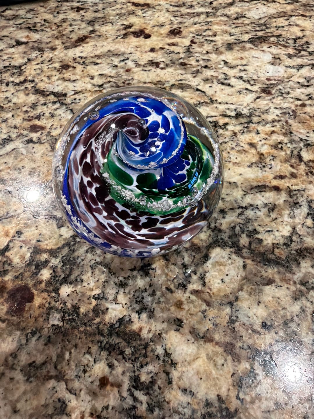 Customer photo review of Spirit Orb with Cremation Ashes