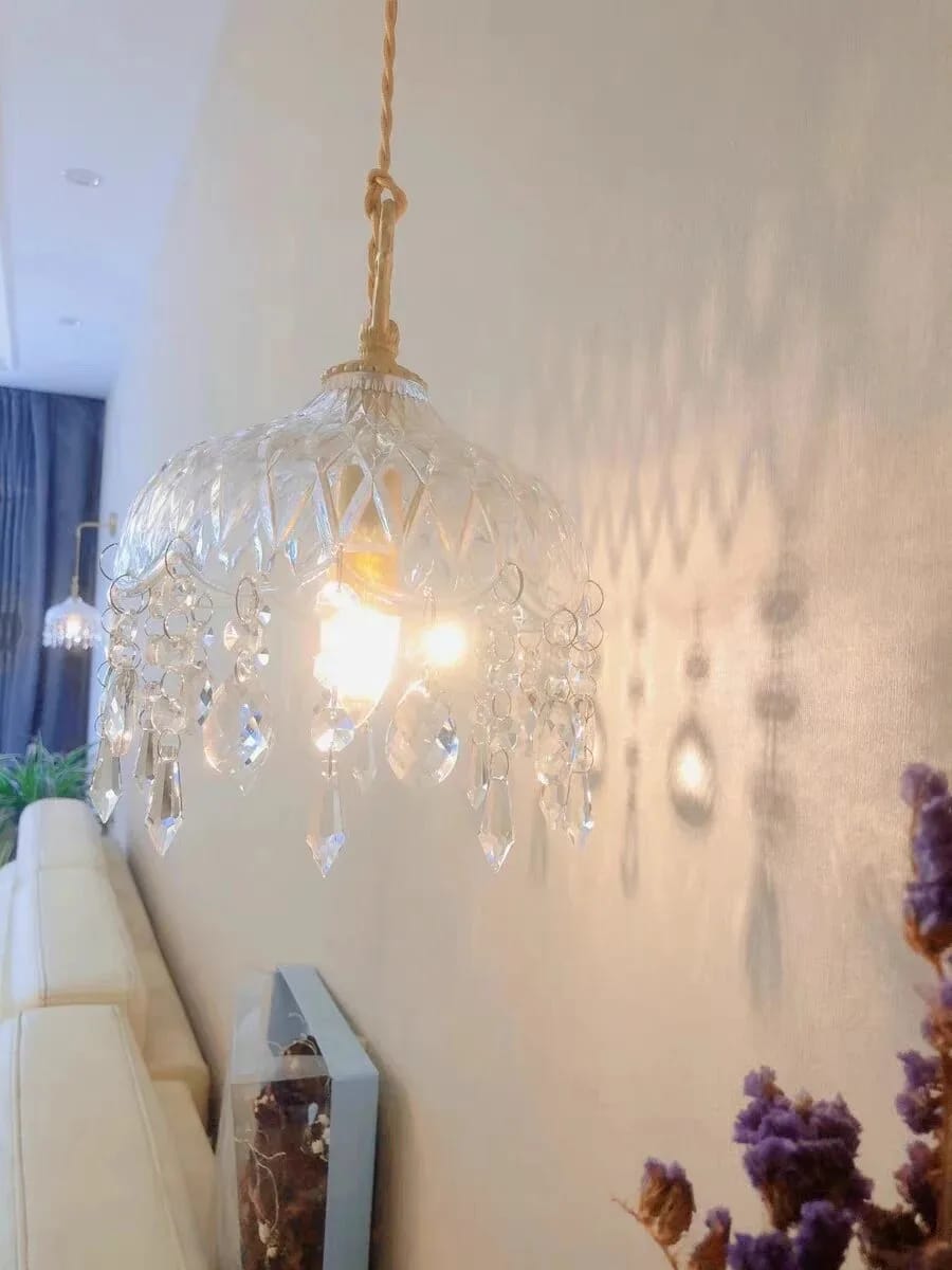 Customer photo review of Gold Wall Light, Retro Crystal Decor, Copper Body, Wall Sconce