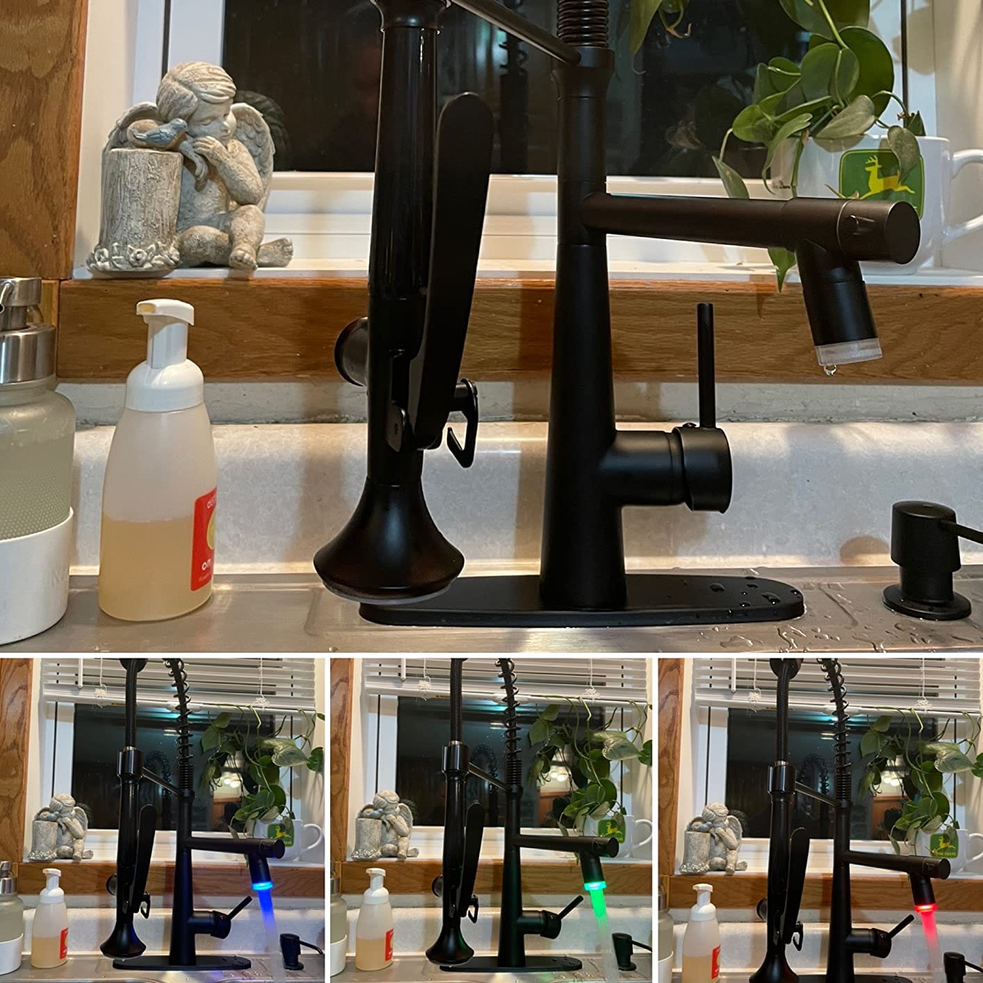 Customer photo review of Skagerrak - Commercial-Style Pull-Down Kitchen Sink Faucet with LED Cone-Shaped Sprayer