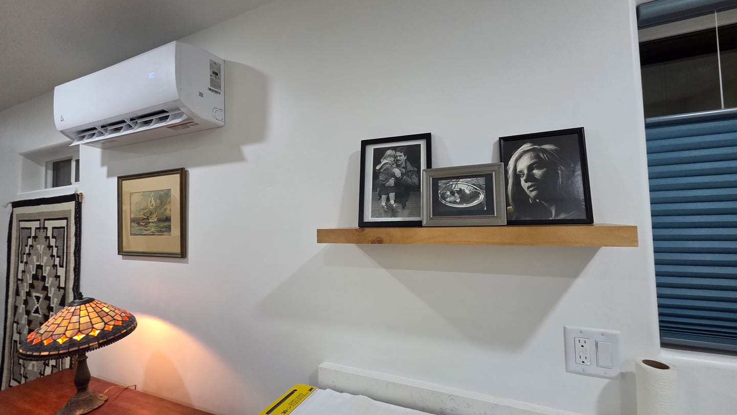 Customer photo review of Rustic Pine Floating Shelves