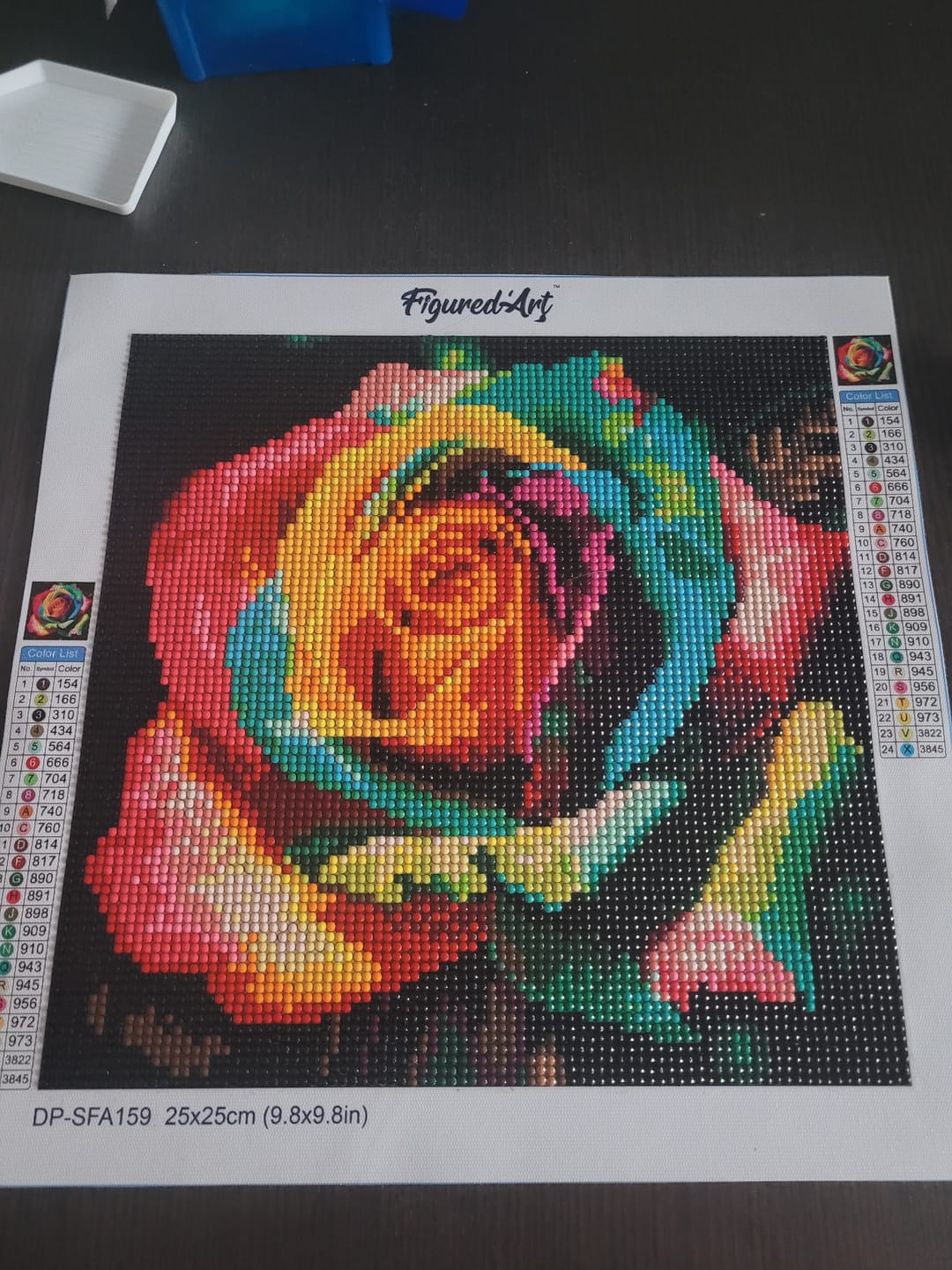 Customer photo review of Mini Diamond Painting 25x25cm - Rose Multicolore