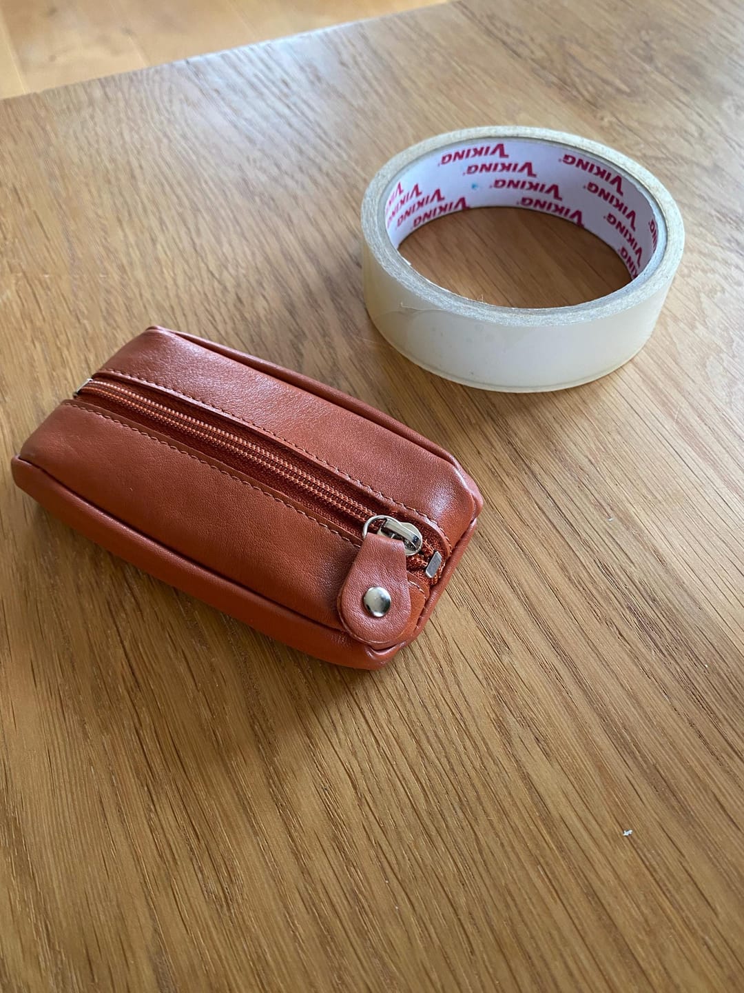 Customer photo review of Small Leather Zipper Keyring Pouch