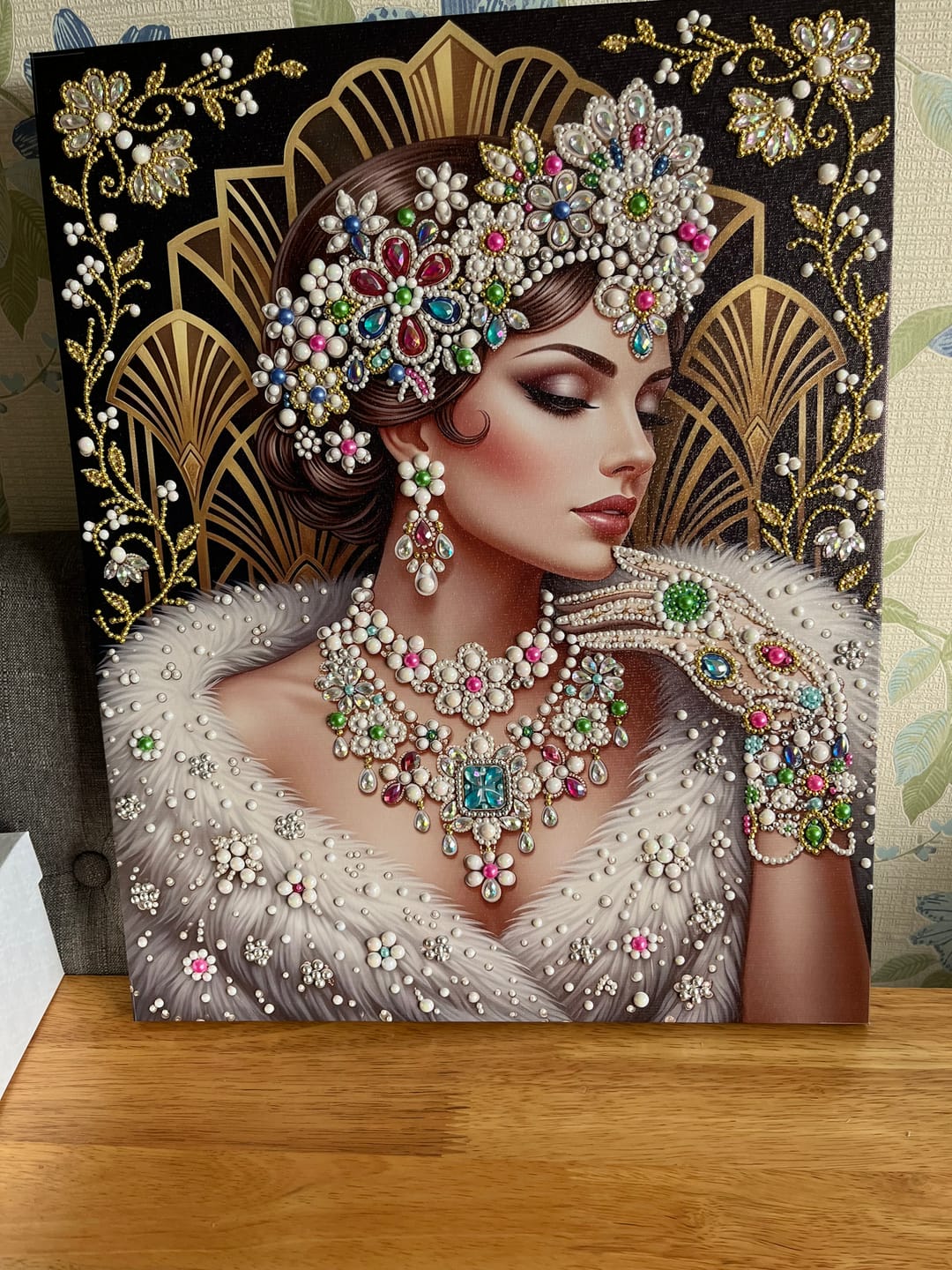 Customer photo review of Crystal Couture Pearl Art Canvas Kit 40x50cm