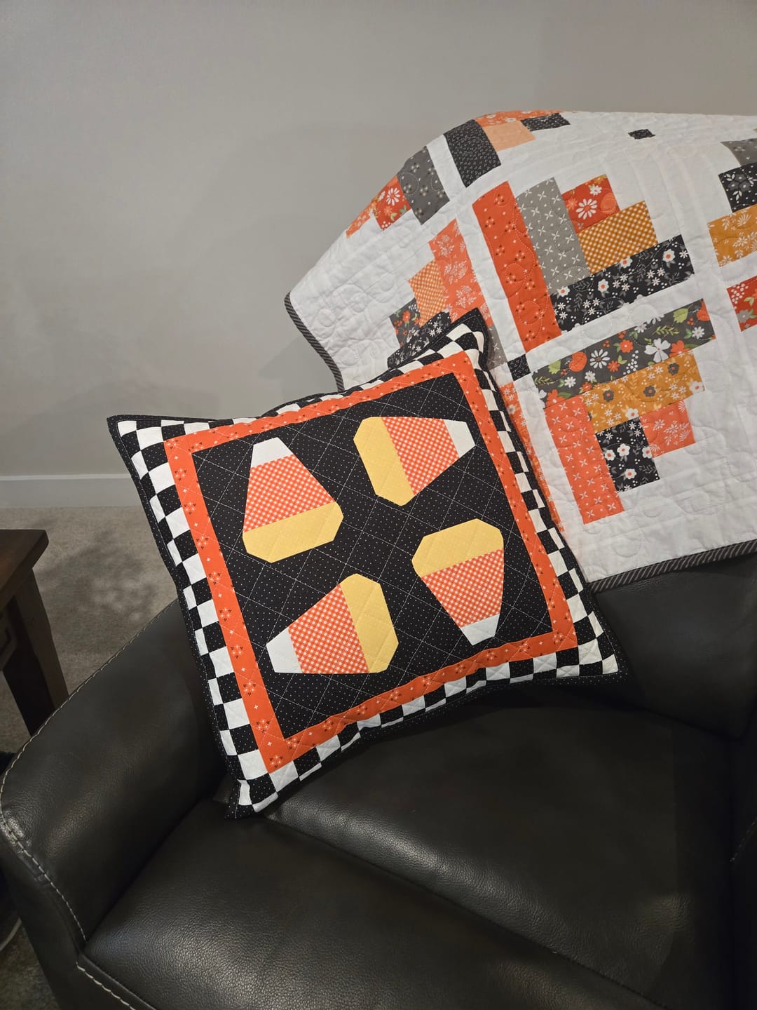 Customer photo review of Candy Corn Season Pillow Kit- Orange Backing