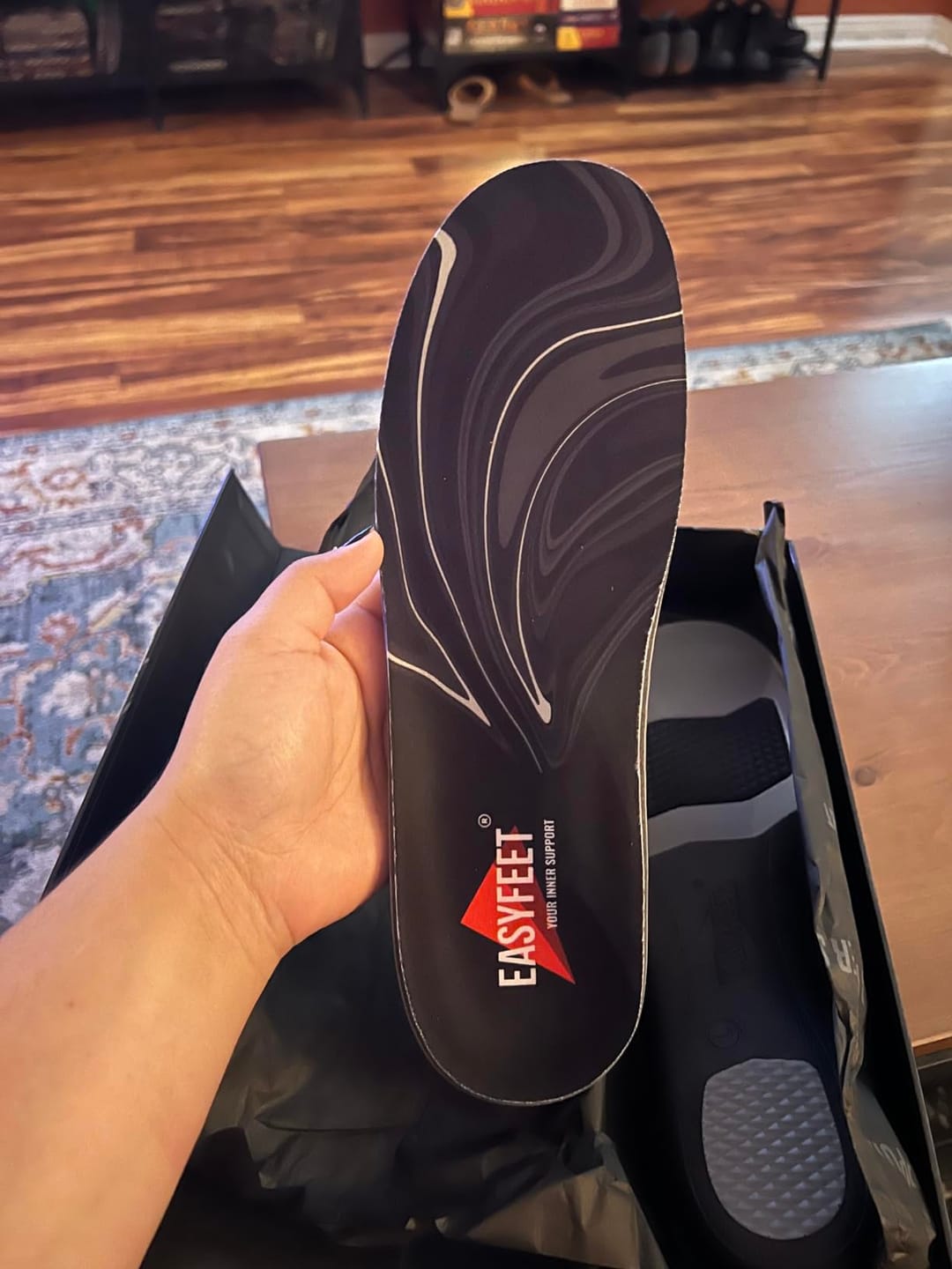 Customer photo review of EASYFEET Black Onyx - Premium Firm Arch Support Insoles for Daily Wear (High Arch)