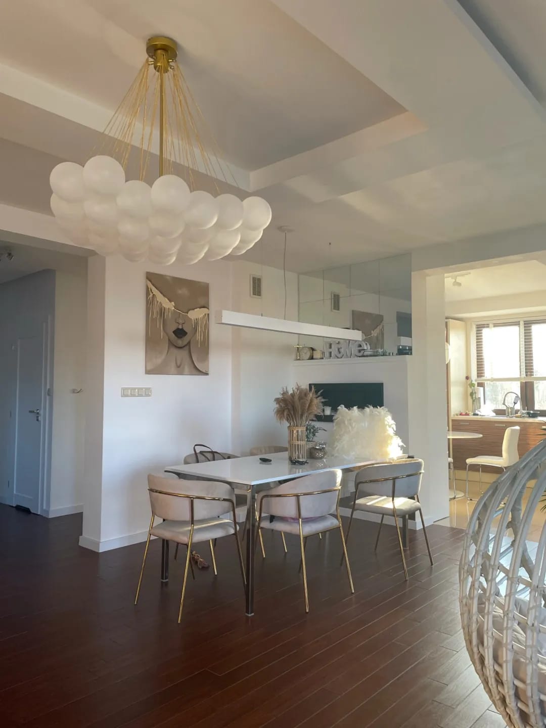 Customer photo review of Frosted Glass Sphere Chandelier, Globe Cluster, 40 or 80 cm
