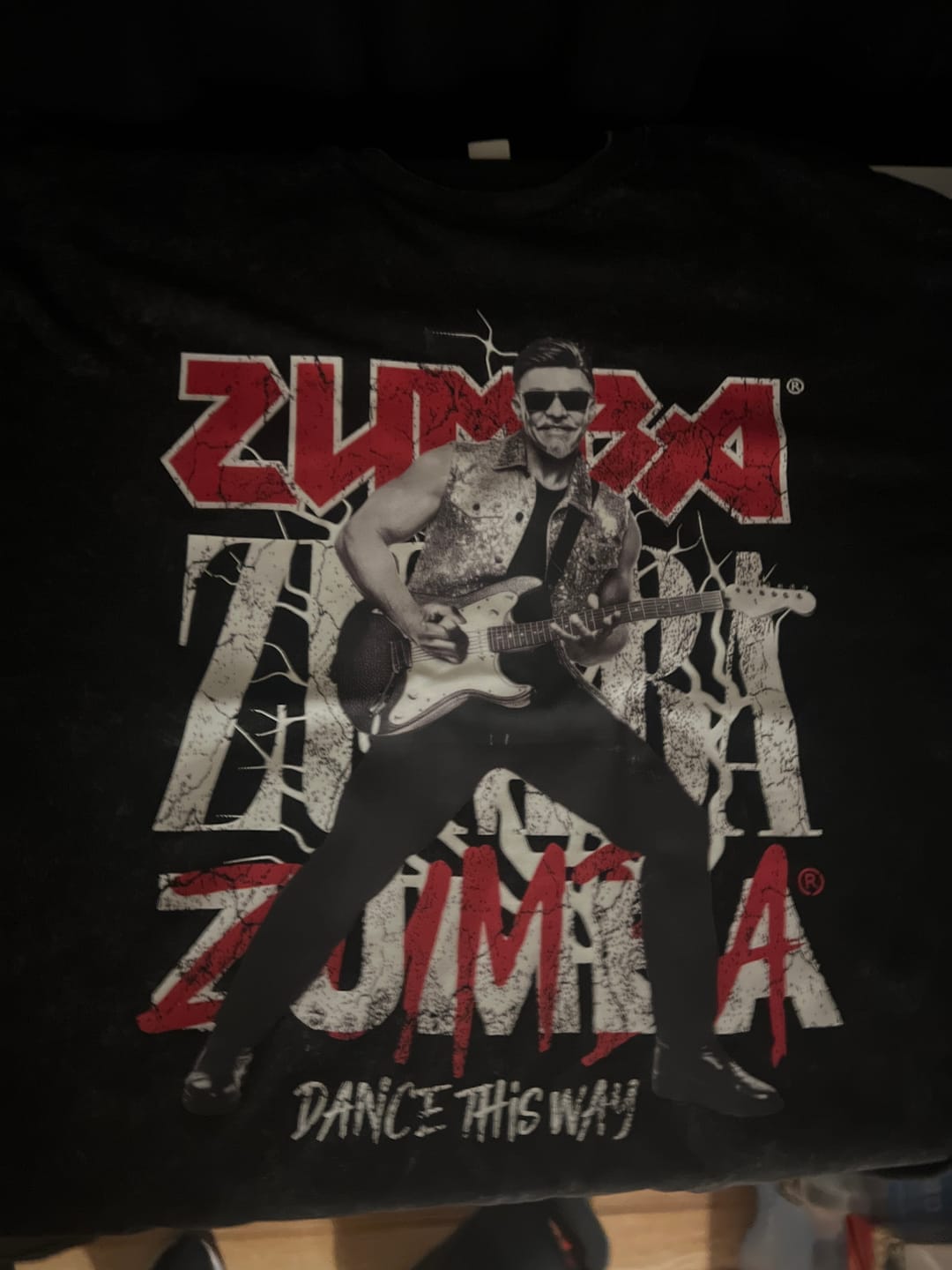 Customer photo review of Rock 'n' Roll Oversized Drop Shoulder Tee