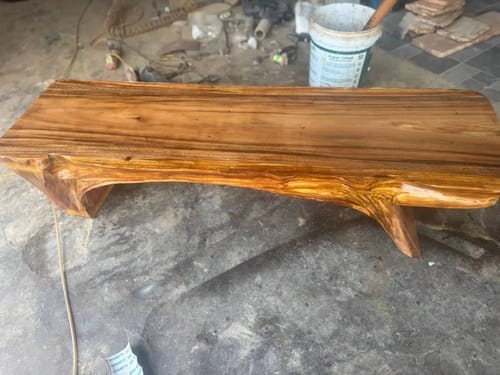 Customer photo review of Sculptural Solid Wood Console — Modern Art Entry Table