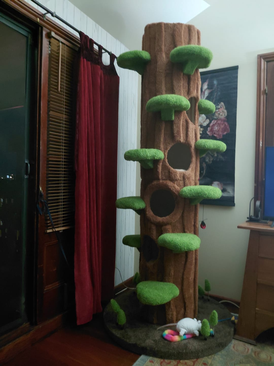 Customer photo review of Multi-Functional Tree Hollow Structure Cat Tree 230cm | Deluxe Multi-Cat Tower