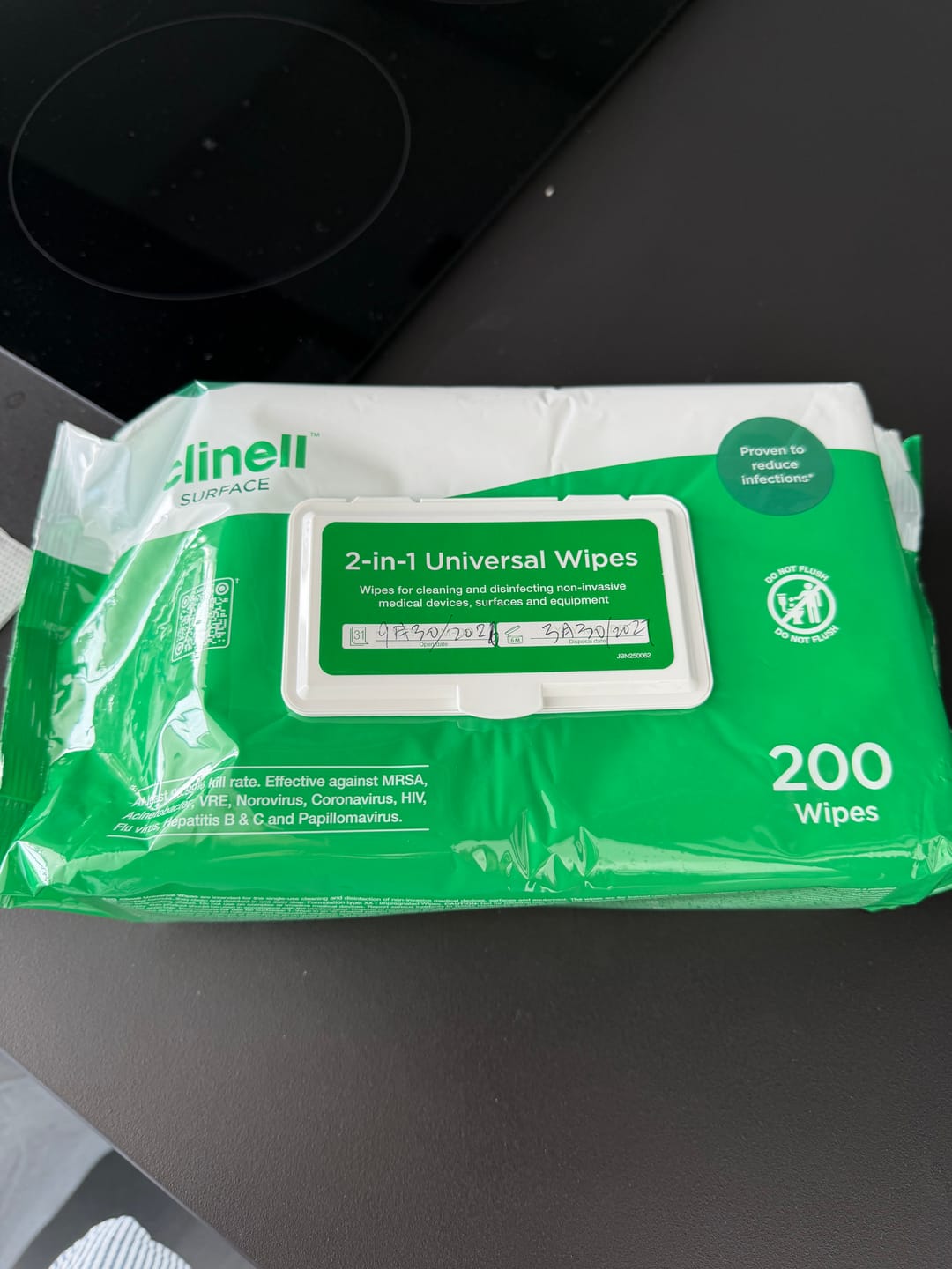 Customer photo review of Clinell Alcohol 2% Chlorhexidine Skin Wipes x 200