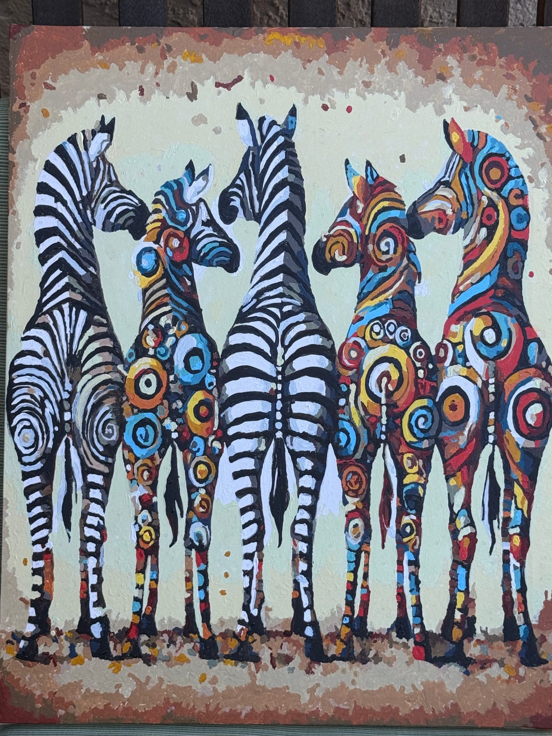 Customer photo review of Paint by Numbers - Abstract Zebras and Patterns