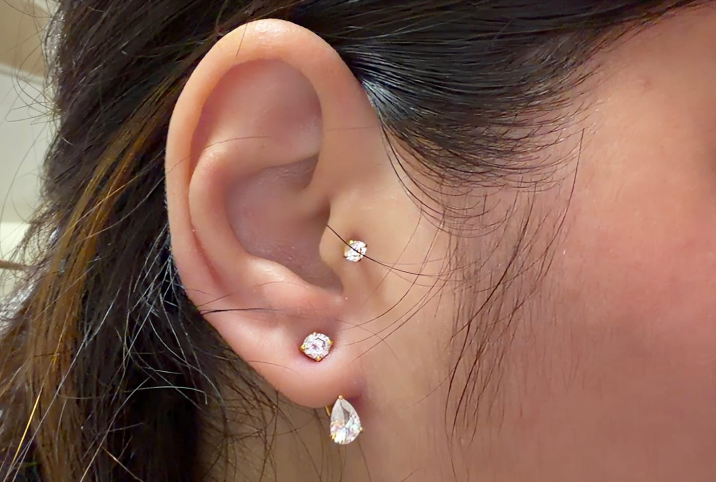 Customer photo review of Glitz Convertible Studs in 92.5 Sterling Silver