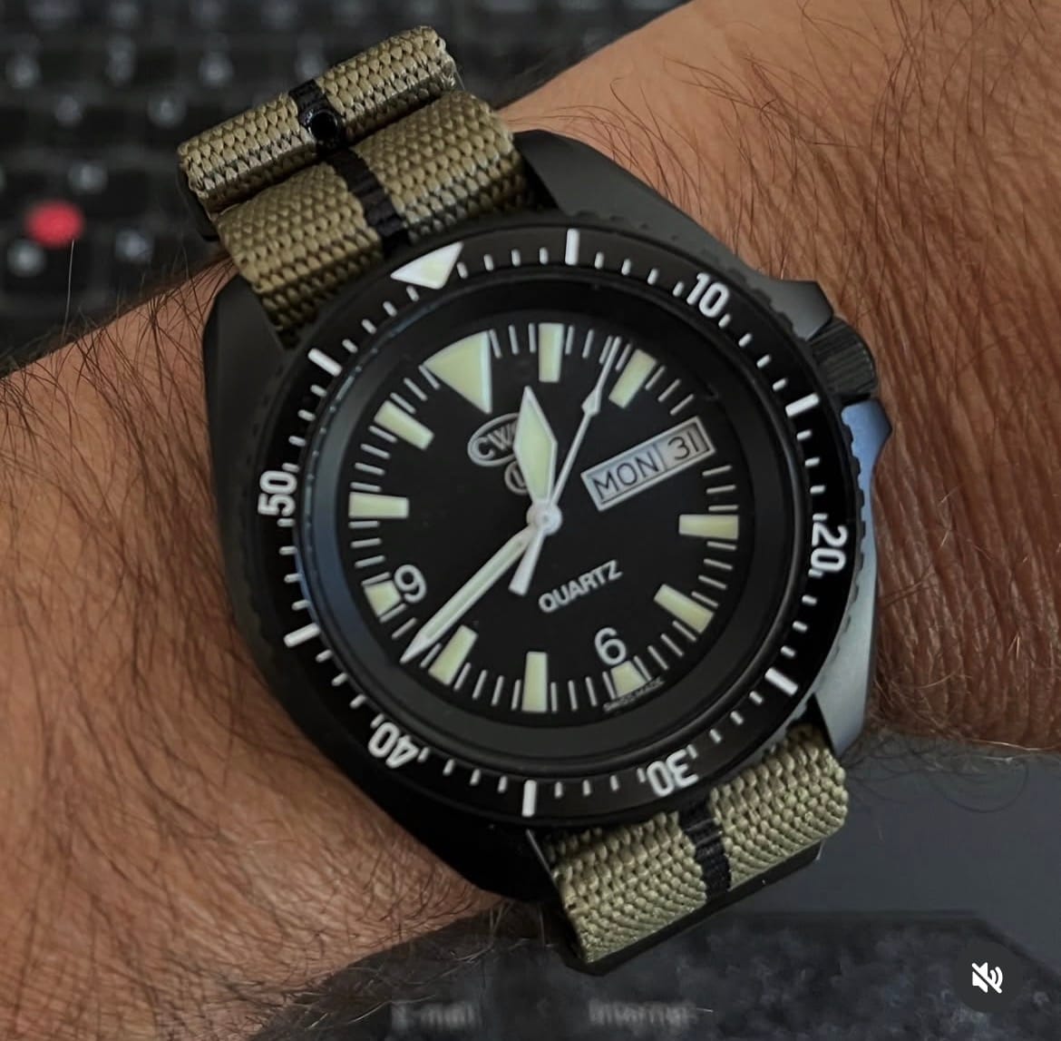 Customer photo review of Five Eye Nylon Watch Strap - PVD/Black
