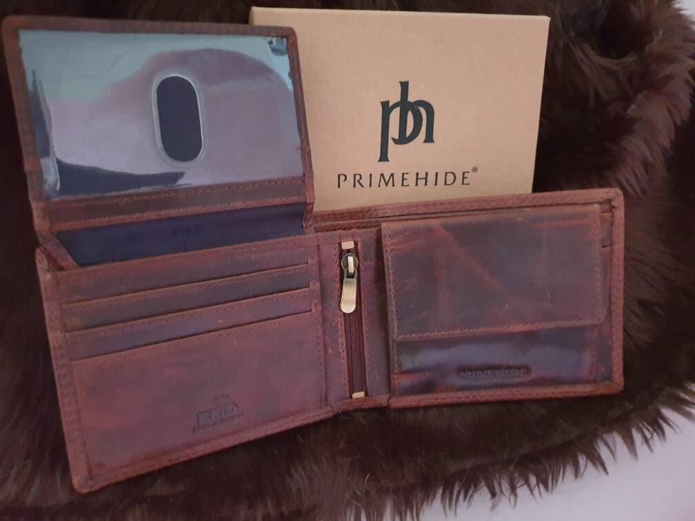 Customer photo review of Brown Leather Flip Up Wallet - Soho New York