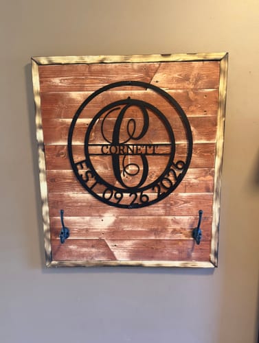 Customer photo review of Elaborate Name - Steel Sign