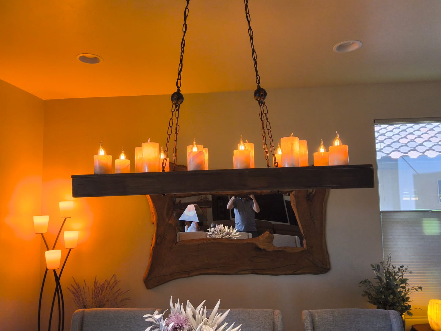 Customer photo review of Marble Candle Island Light Fixture Vintage 8/12/16 Lights Dining Room Hanging Ceiling Light in Yellow