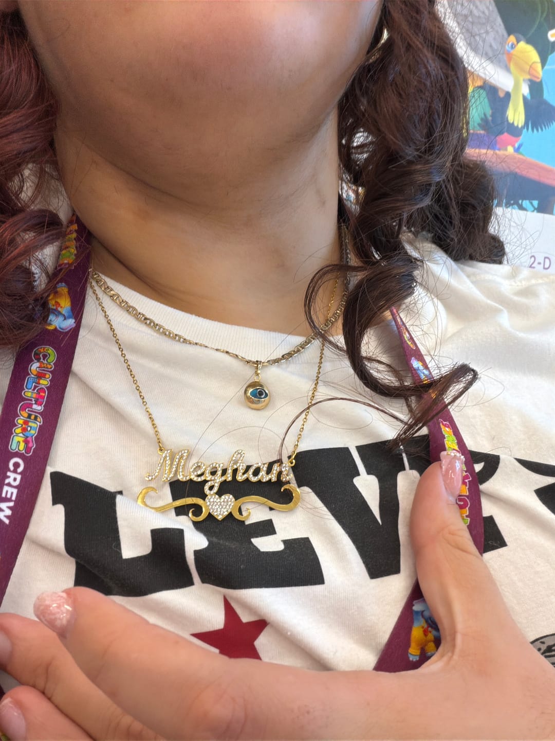 Customer photo review of Iced Heart Name Necklace