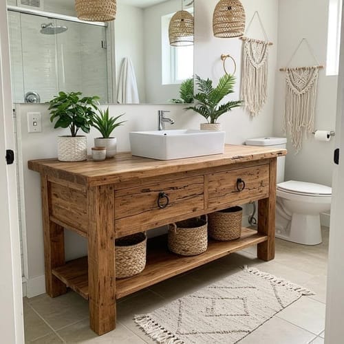 Customer photo review of Sculptural Solid Wood Console — Modern Art Entry Table
