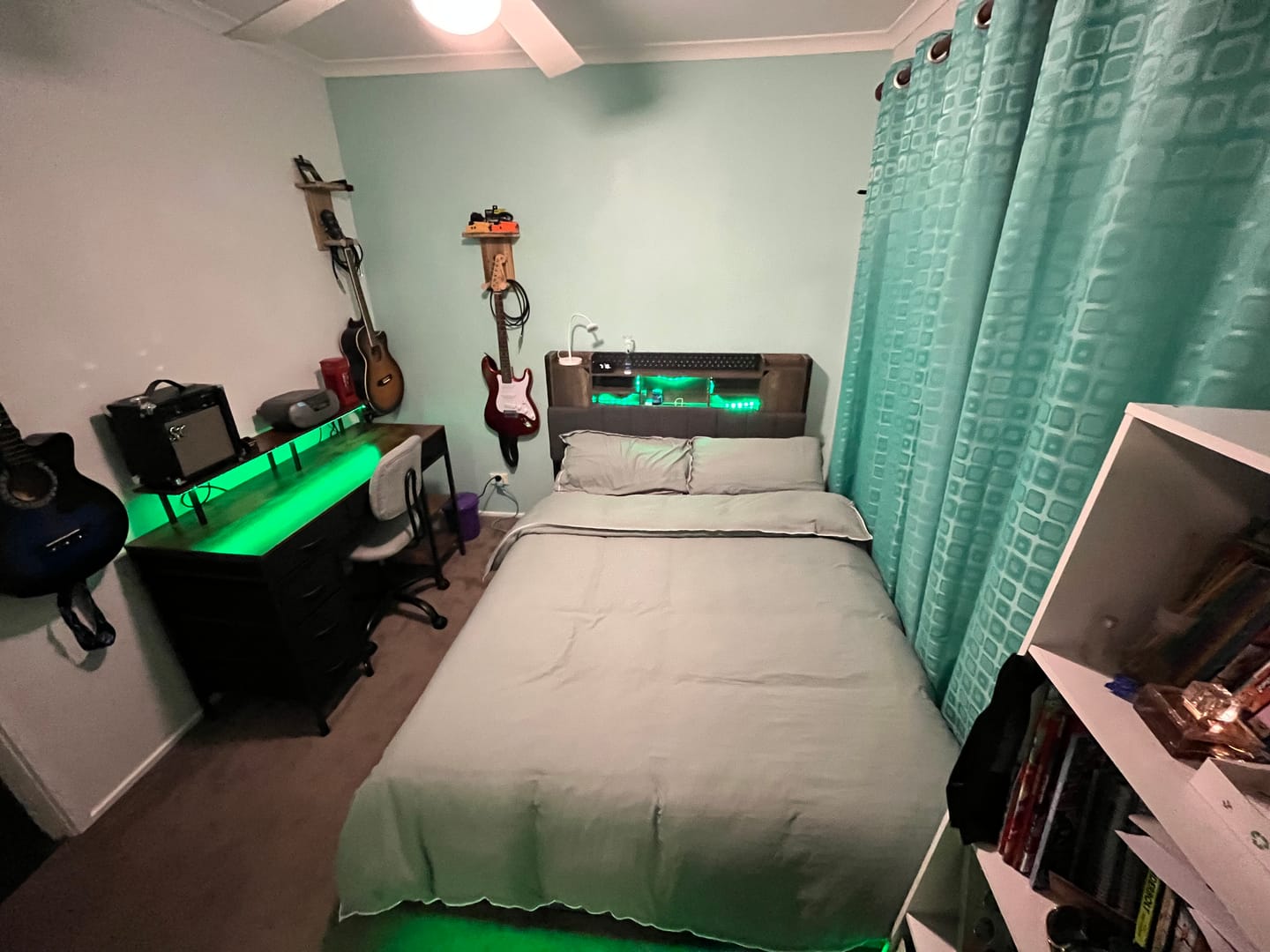 Customer photo review of Double Metal Bed Frame with Headboard Storage