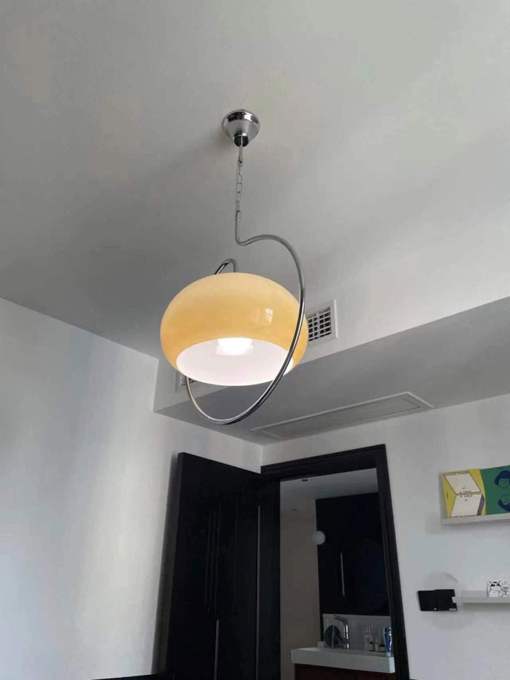 Customer photo review of Glass Dome Pendant Light, Chrome Frame, 45 cm, Pendant Lamp