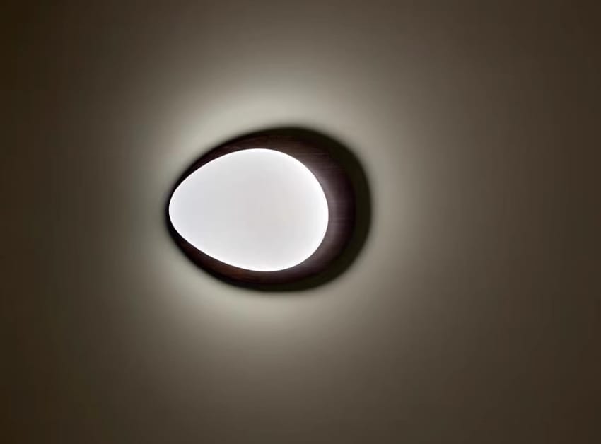 Customer photo review of Ceiling Light, Pebble Walnut Grain Finish, Slim Flush Mount, Integrated LED