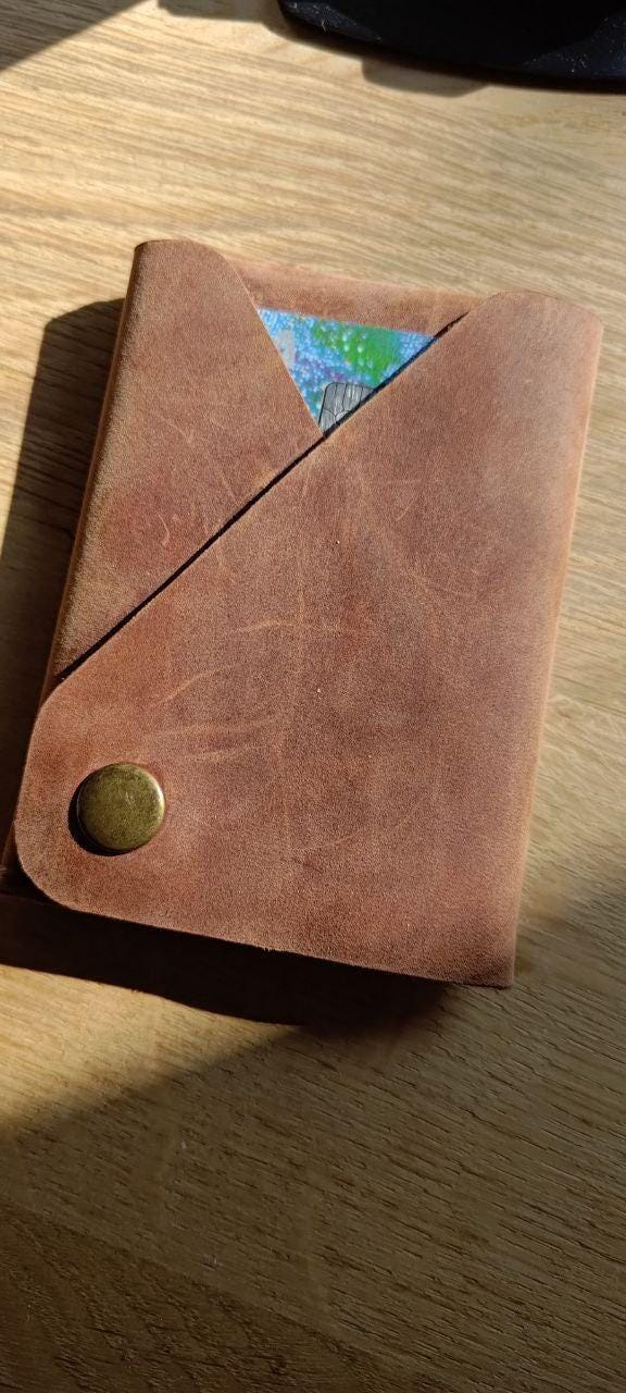 Customer photo review of Leather Card Holder For Men - Gino Tuscan