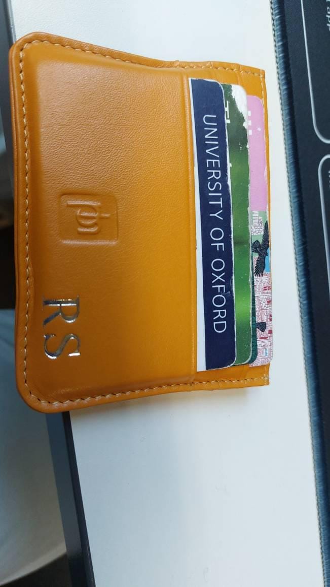 Customer photo review of Slim Leather Card Holder with RFID Protection