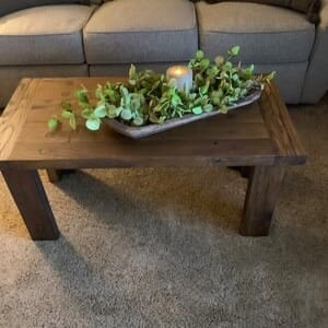 Customer photo review of Sculptural Solid Wood Console — Modern Art Entry Table