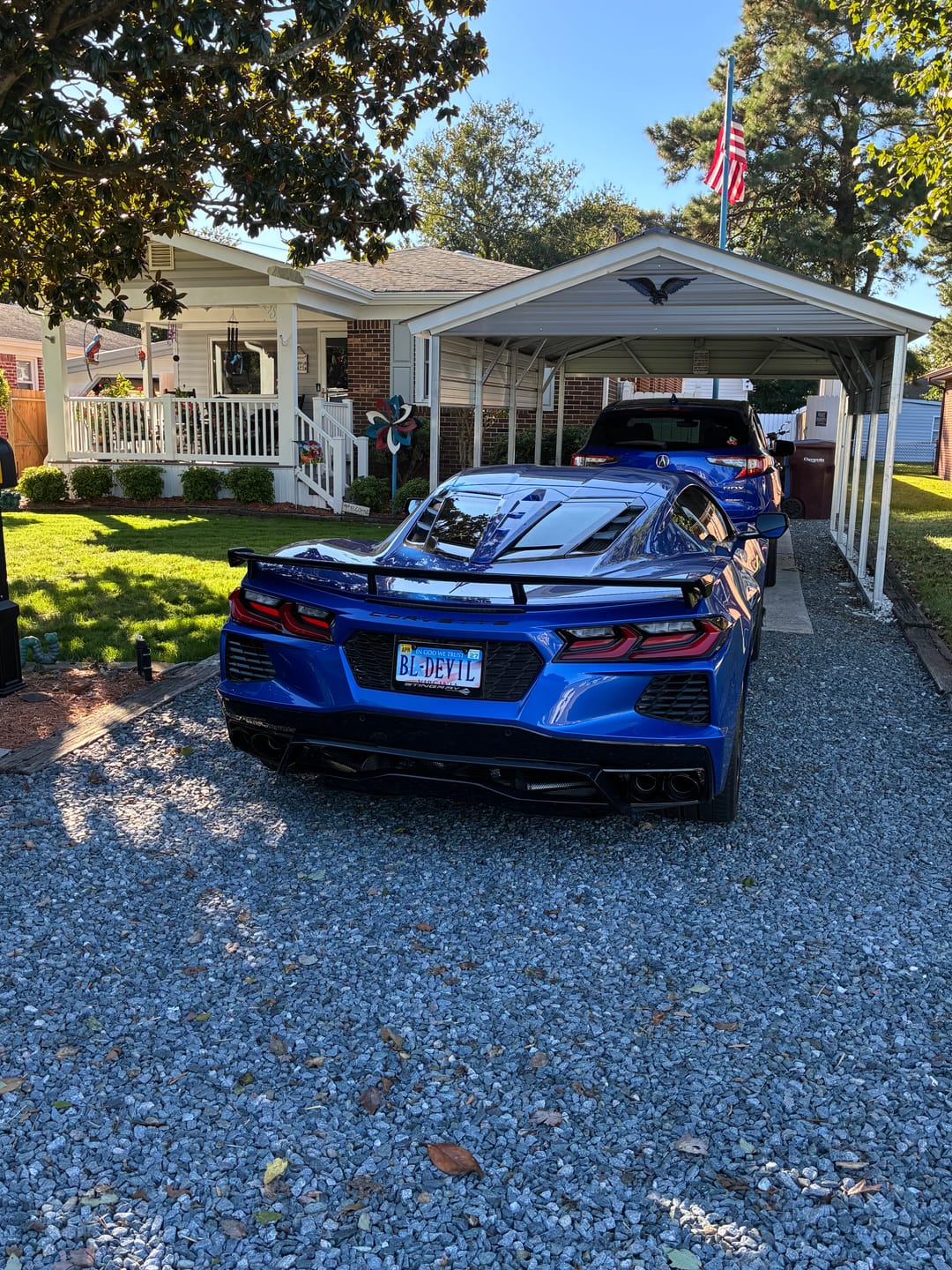 Customer photo review of 2020-Up Corvette C8 Z51 Facelifted Rear Trunk High Wing Spoiler