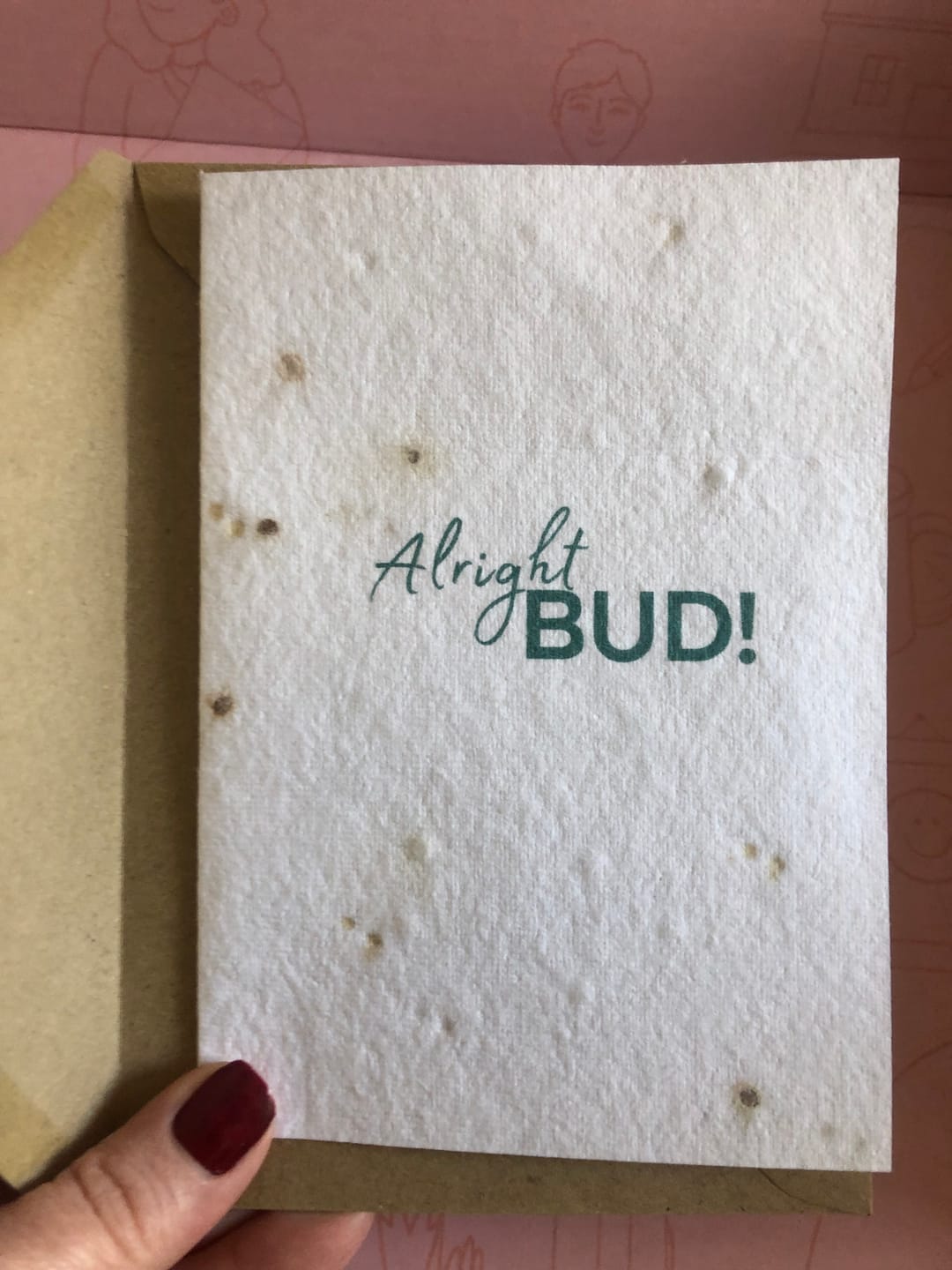 Customer photo review of Alright Bud | Shamrock Seed Card | Born & Bred