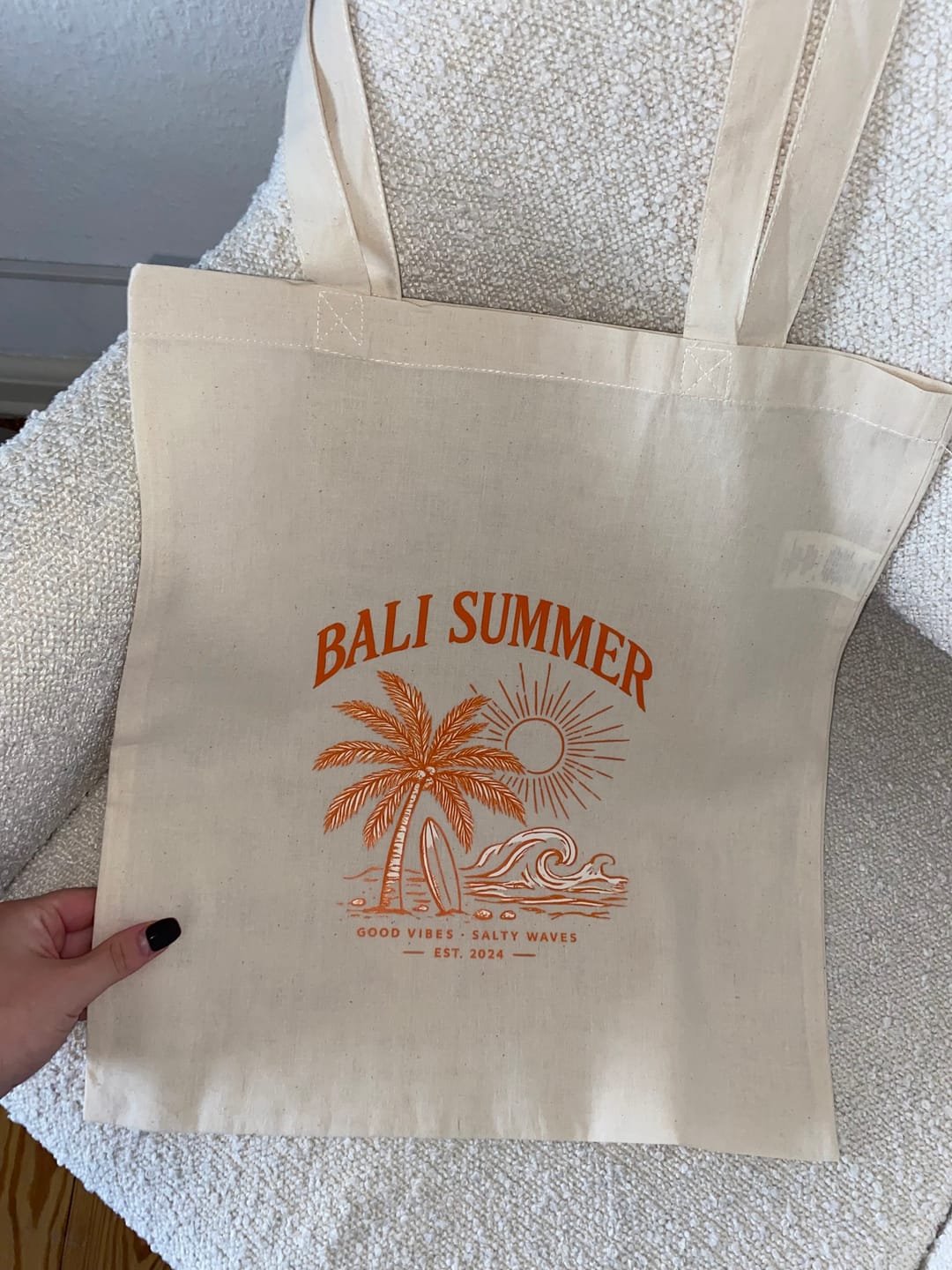 Customer photo review of Tote Bag - Bali summer orange