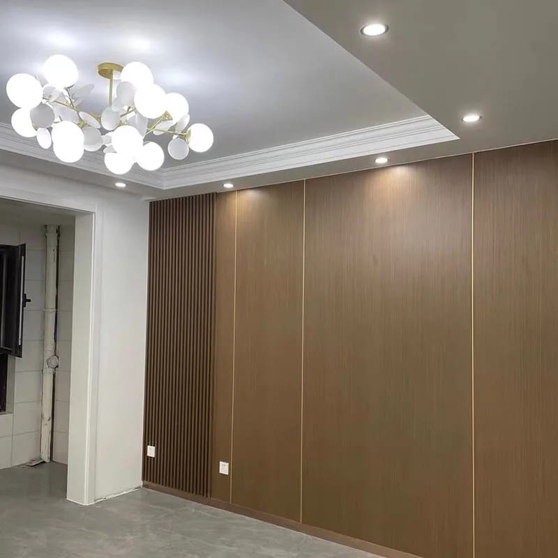 Customer photo review of Brass Chandelier with Glass Shades, Acrylic Discs, Iron Frame