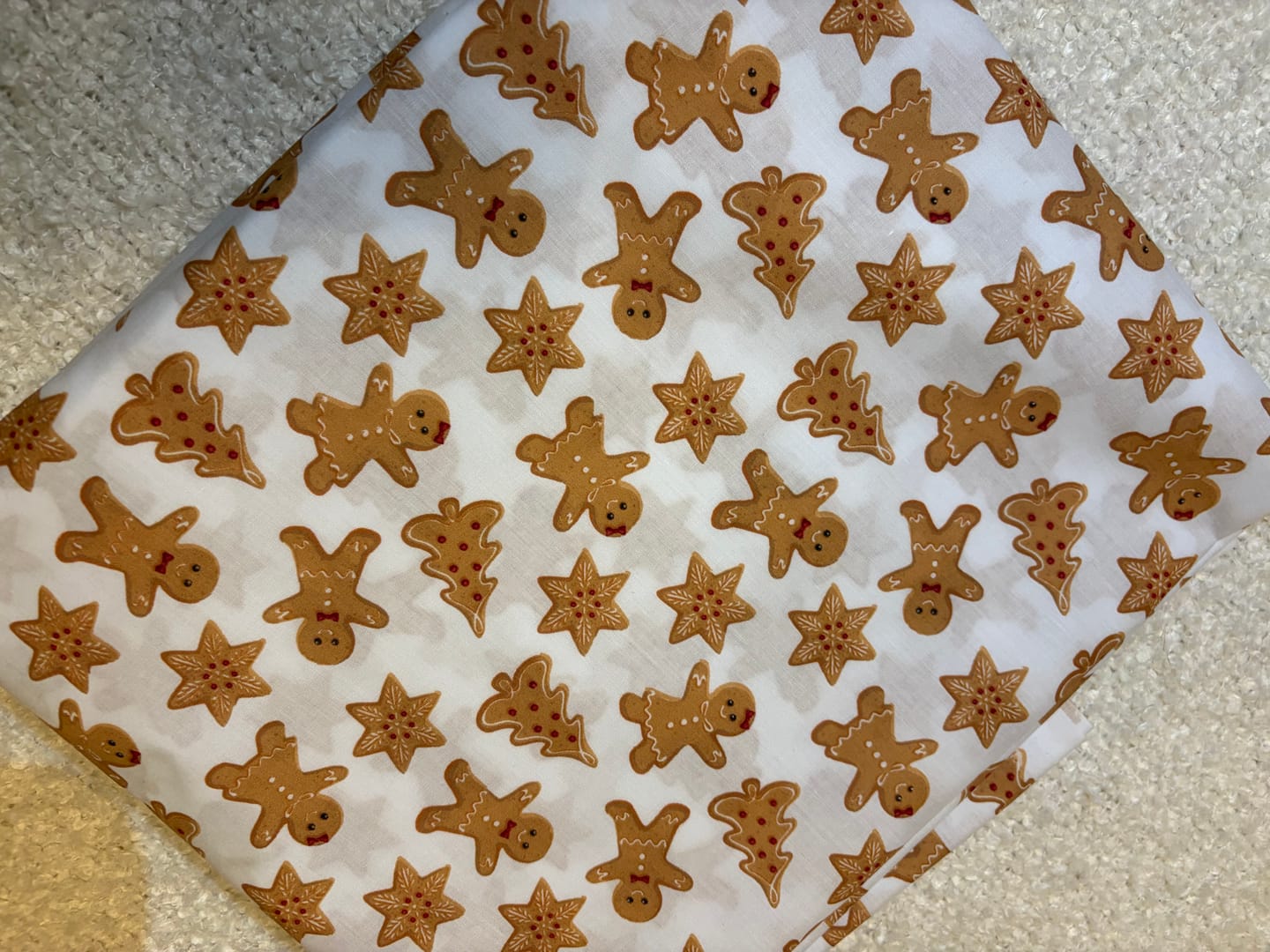 Customer photo review of Gingerbread Fun Polycotton Fabric