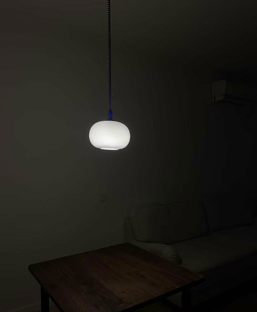 Customer photo review of Coil Cable Glass Pendant Light, Milky Shade, 25 cm Wide