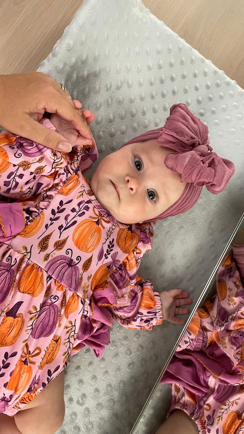 Customer photo review of Fall Baby Headband Collection | 8 Boutique Autumn Ruffled Bows