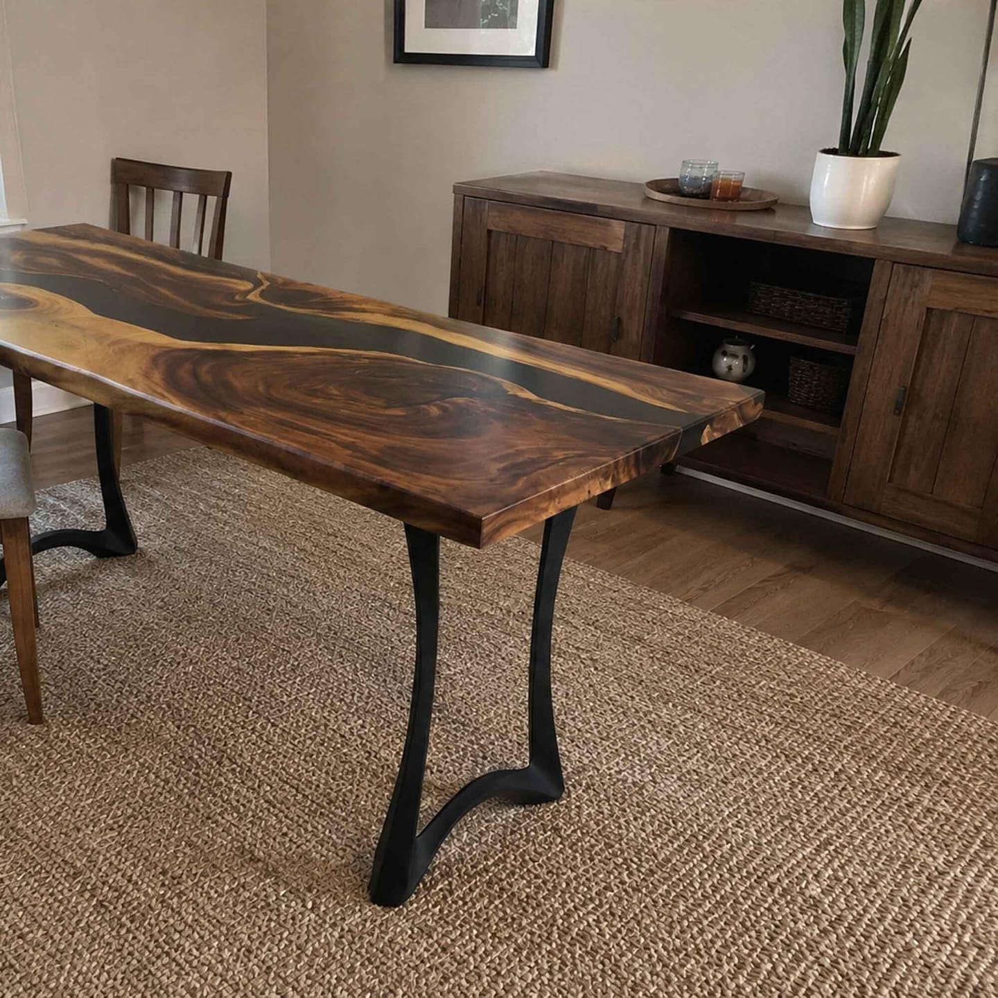 Customer photo review of Dining Table for Unique Natural Wood Top Design - 403 Tangen