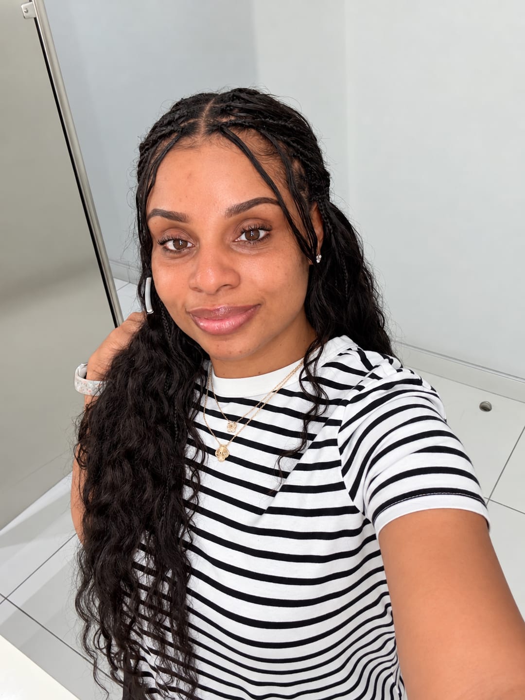 Customer photo review of Natural Color Loose Deep Wave Bulk Human Braiding Hair
